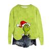 Women's Fashion Round Neck Pullover Top Long Sleeve Tee Christmas Printed Sweatshirt