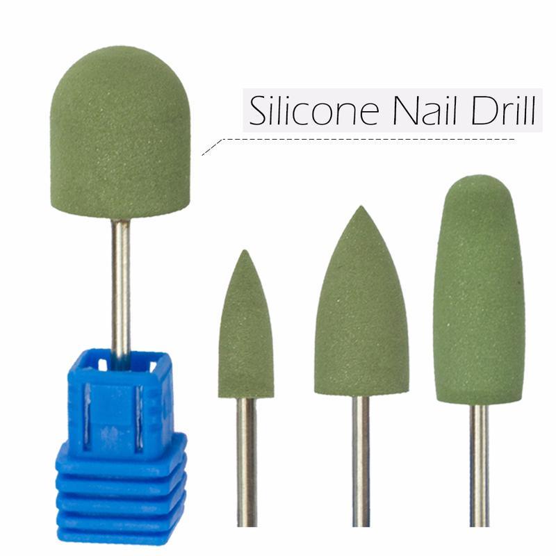 Silicone Nail Art Drill Bit Professional Milling Cutter Green Nail Tools for Electric Machine