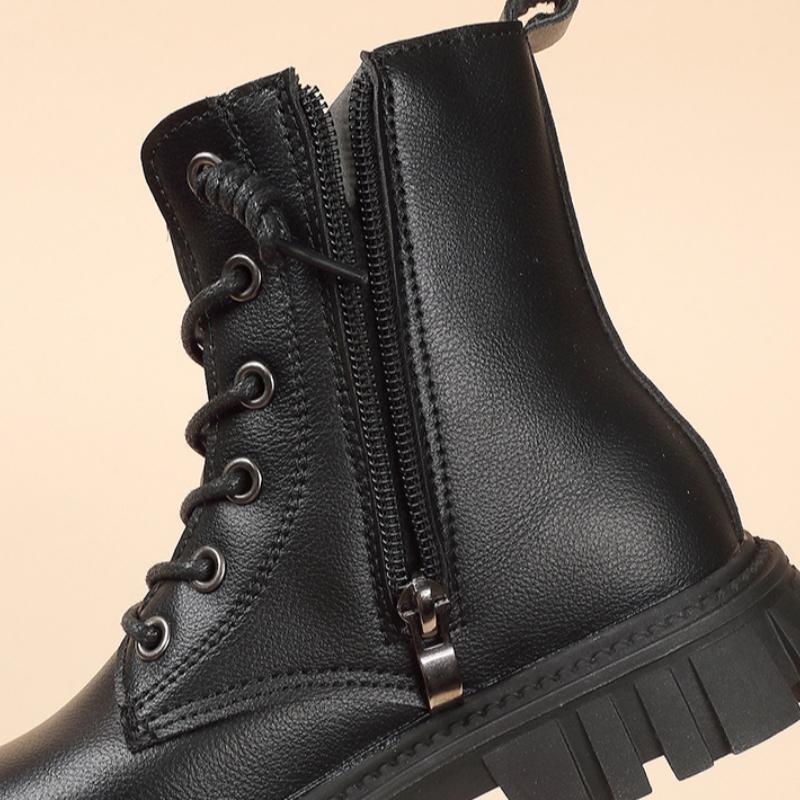 Girls' leather short boots autumn and winter Korean version fashionable princess boots, middle-aged girls' single boots, children's Martin boots