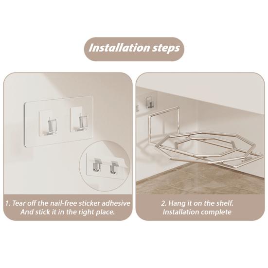Wall Mount Washbasin Storage Rack Strong Load-bearing Rust-Proof Multifunctional Bathroom Storage Organizer