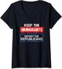 Haltet die Einwanderer Deportiert die Republikaner Geschenk Damen V-Ausschnitt T-Shirt Unisex T-Shirt