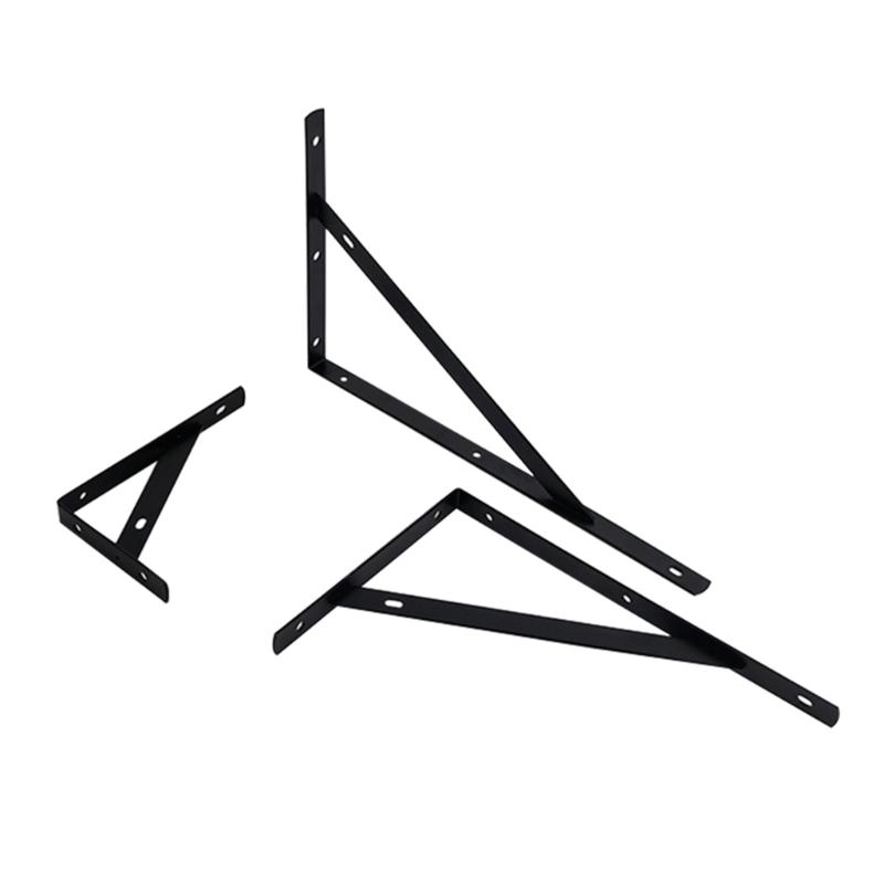 Industrial Strengths Steel Wall Brackets Black Coated Shelf For Heavy Items Secure Mounting Space and Residential Areas