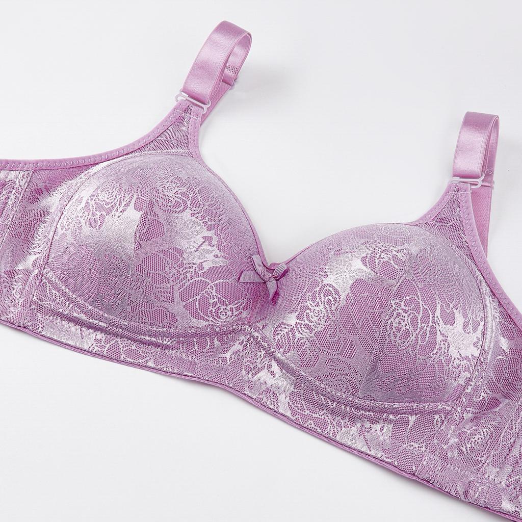 Lace Bra Without Underwire Women's Adjustable Plus-size Underwear Lace-holding Bra Middle-aged and Elderly Bra