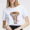 Women Tshirt Summer Round Neck Basic Cartoon Elephant Streetwear Trend Style 90S Short Sleeve Lady Clothes Female Tee Tops
