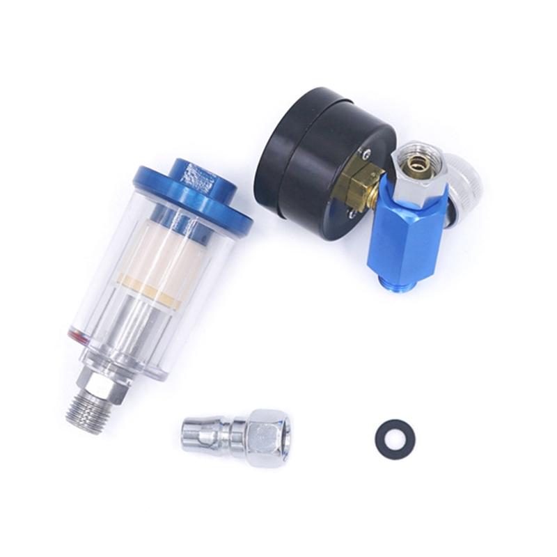 Pneumatic Tools In-line Oil Water TrapFilterSeparator Air Adjusting Regulator with Pressure Gauges Water TrapFilter