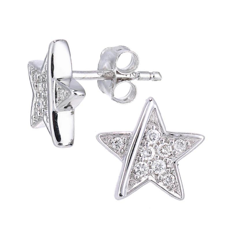 Collar Stripe Star Stud Earrings
