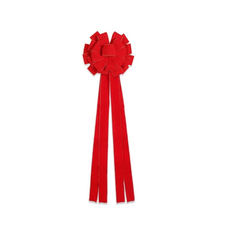 

Big Soft Velvety Fabric Bowknot Christmas Tree Top Bowknot Ornament For Mantels Wedding Birthday Christmas Celebration 1