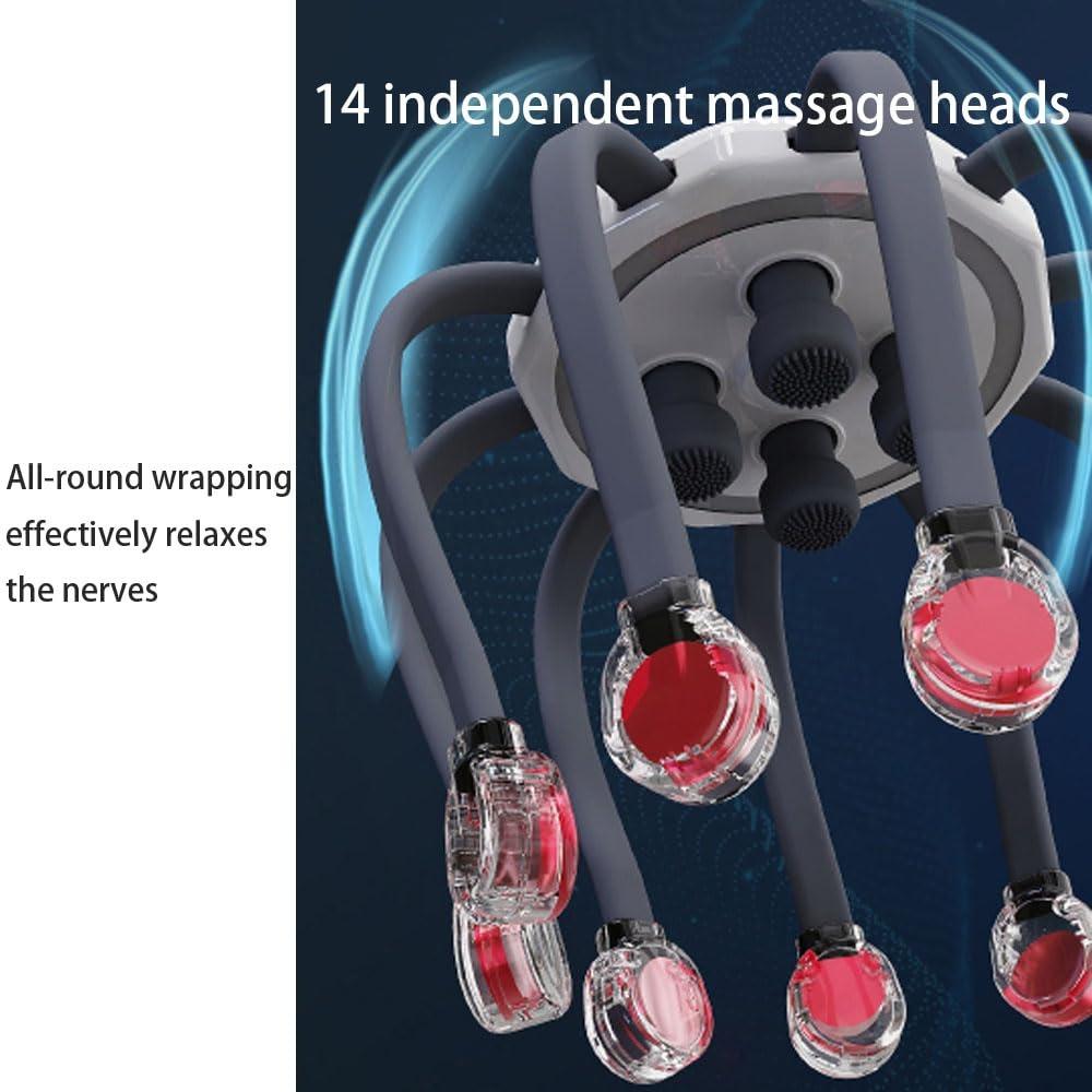 Stress Relief Eight Claw Massager USB Charging Scalp Massager  For Relaxation Stress Migraine