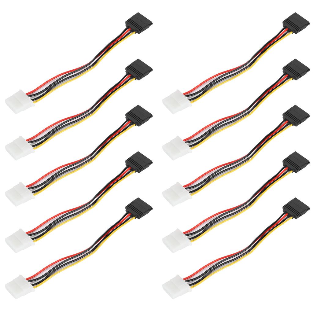 10 Pcs SATA Cables Big 4Pin to 15Pin IDESATA Power Conversion Power Splitter for Providing Power
