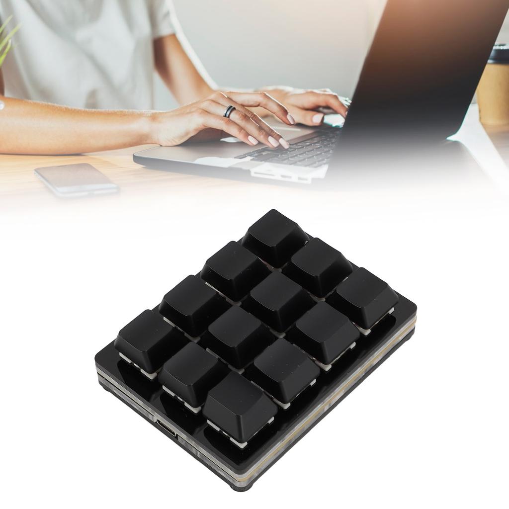 12 Key Mechanical Gaming Keyboard USB Wired RGB Red Programmable Macro Keyboard