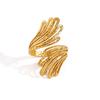 Stainless Steel Multi-layer Hollow Line Ring Knock Open Ring Female