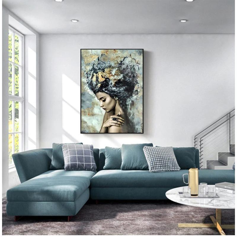 Modern Marble Girl Posters and Prints Wall Art Canvas Painting Nordic Picture Home Decoration for Living Room Decorative