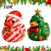 Cute Christmas Desk Decor Duck Figurine, Resin Sculpture for Holiday Home Decor, Tree Hanging Decorations Desktop Ornaments with Festive Elements