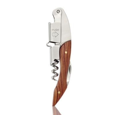 Multifunctional Wine Opener Stainless Steel Wooden Handle Portable Beer Bottle Opener for Bar