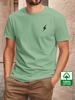 Men's Summer Fashion Casual Loose Lightning Pattern Print Crew Neck Short Sleeve T-Shirt