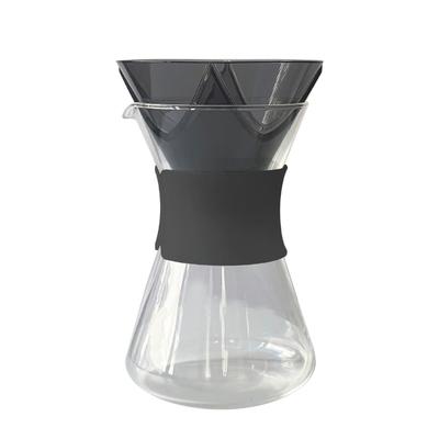 Einfach zu bedienende Kaffeekanne mit Tropfer und Servierkanne, Perfekt für Handaufguss-Kaffeemaschinen, Schwarz (OCP-40-B)