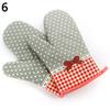 1Pc Dots Grids Print Oven Mitt Heat Resistant Protector Kitchen Holder Glove