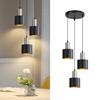 Pendant Light - NETTLIFE - E27 - 3 Bulbs - Black Metal - Scandinavian Style