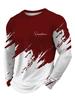 Men's Casual Long-sleeved Round Neck T-shirt, Regular Fit Sports Training Outdoor Activities Fashionable Casual Top
