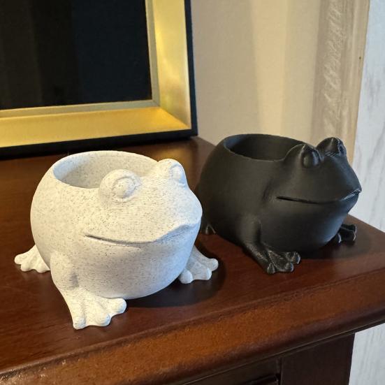 3D Tištěný Žabí Květináč Vnitřní Venkovní Tvar Zvířete Sukulenty Bylinky Květináč Nádoba Domácí Balkon Zahrada Dekorace
