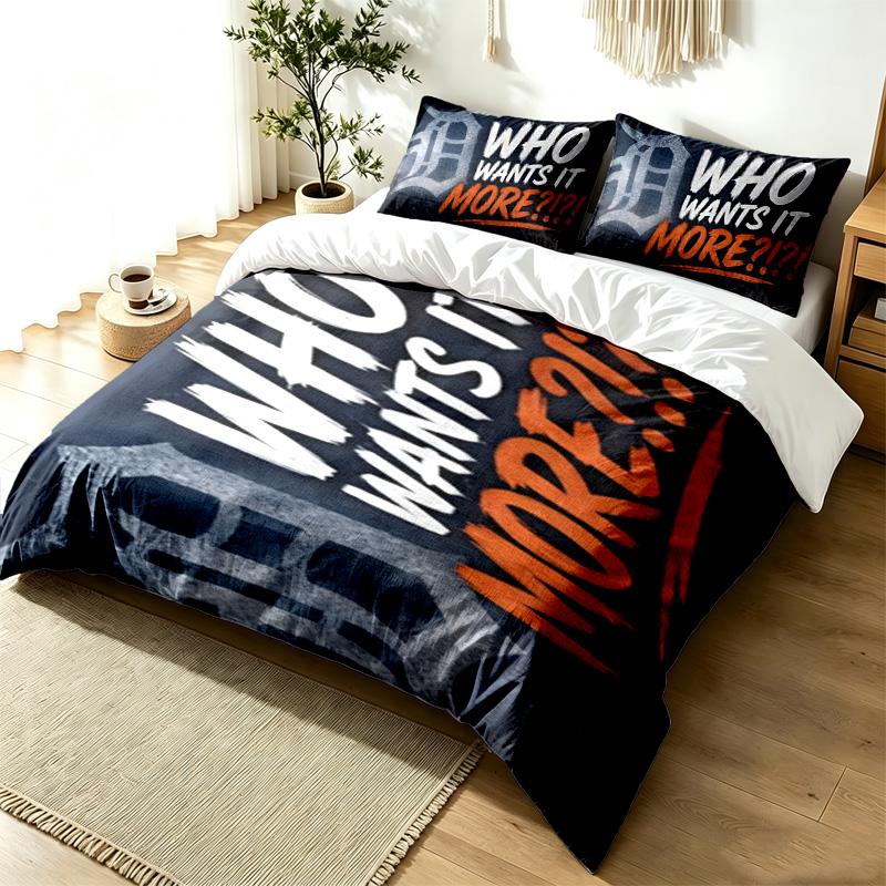 Detroit Tigers 3pc Duvet Cover Set Simple Modern Bedding Set Wrinkle Resistant Soft Fabric All Season Use a Perfect Gift