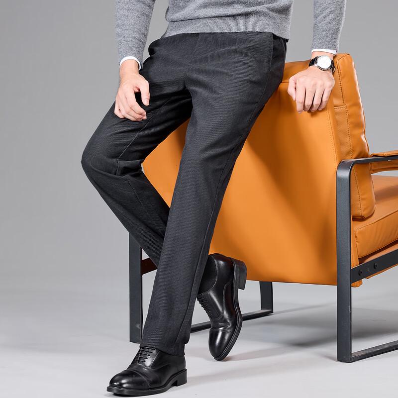 Sugus Men's Thick Corduroy Straight-Leg Business Casual Pants