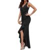 Fashion Women's Dresses Evening Gowns Twisted Ruffled Fishtail Bridesmaid Dress Long Skirt