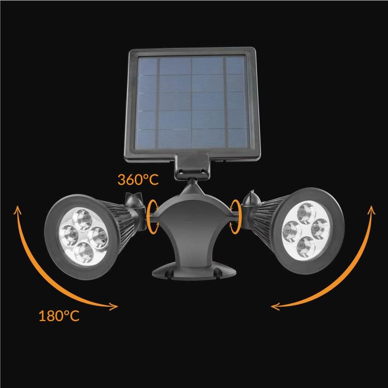 L450 - Double LED Solar Projector - 400 Lumens - 4000mah Battery - Ip44 - Outdoor