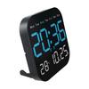 Same Screen Display LED Wall Clock Adjustable Brightness Black