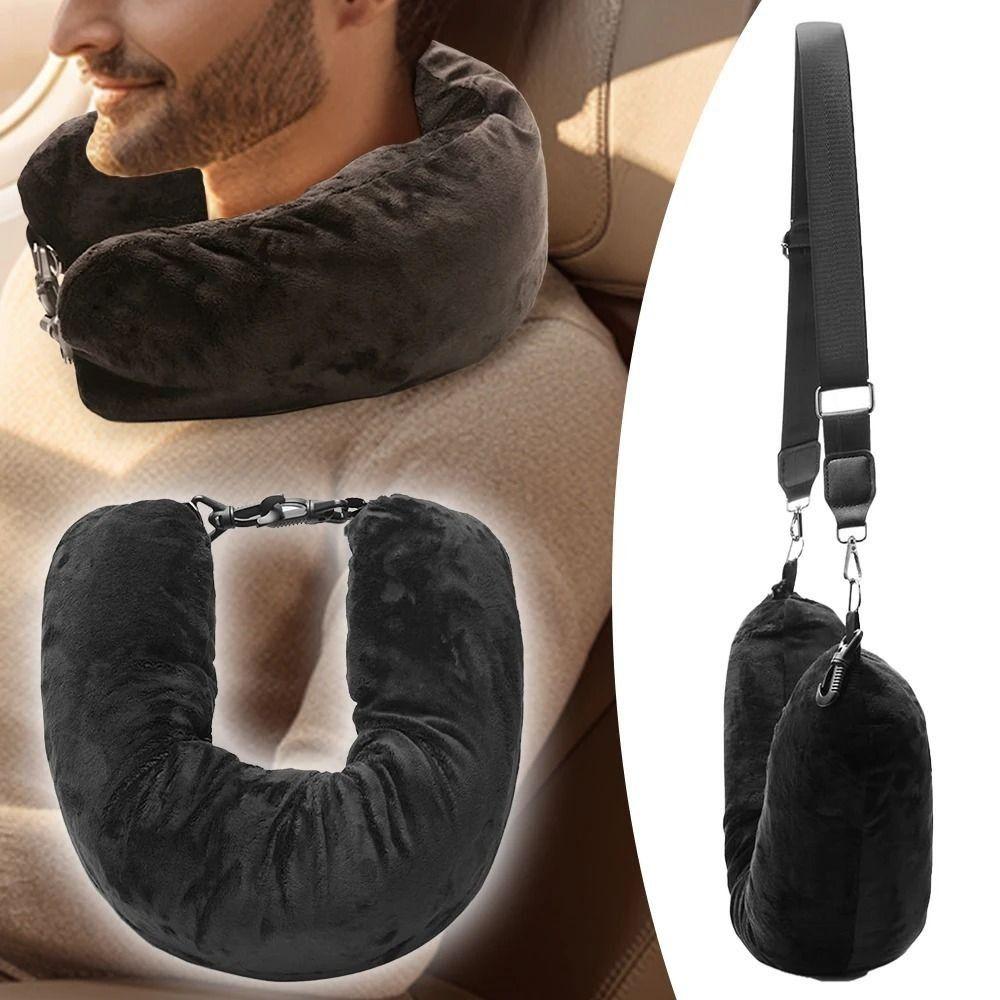 Space-saving Fillable Neck Pillow Adjustable Straps Stuffable Pillowcase  Airplane Travel
