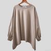 Autumn Winter Models Irregular High Scarf Collar Shirt T-shirt Sweater Women's Clothing