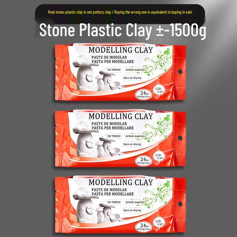 Stone Plastic Clay DIY Set: No-Bake, Malleable Light Clay for Handmade Sculptures