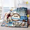Keep Calm Skiing Theme Customize Your Name Home Blanket S Comfortable Soft Lightweight For All Seasons Use In Picnics Sofas Offices Beds Living Rooms