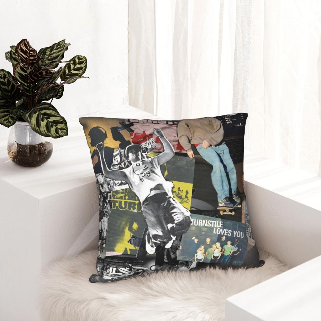 Decorative Pillowcases Turnstile Rock Band Tour Stuff Seater  Throw Pillow Case Cover Zippered Multi Size