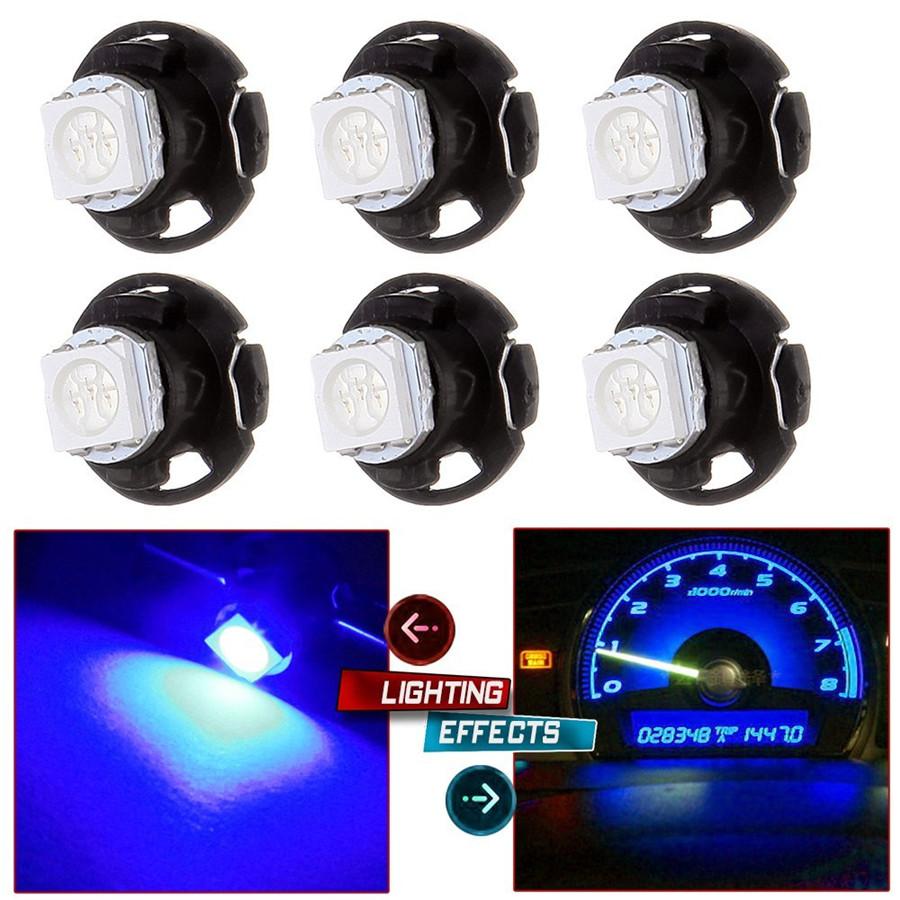 30X 12V T4.7 Wedge 5050-SMD Light Bulbs Colorful Decor Car Dashboard Panel Gauge