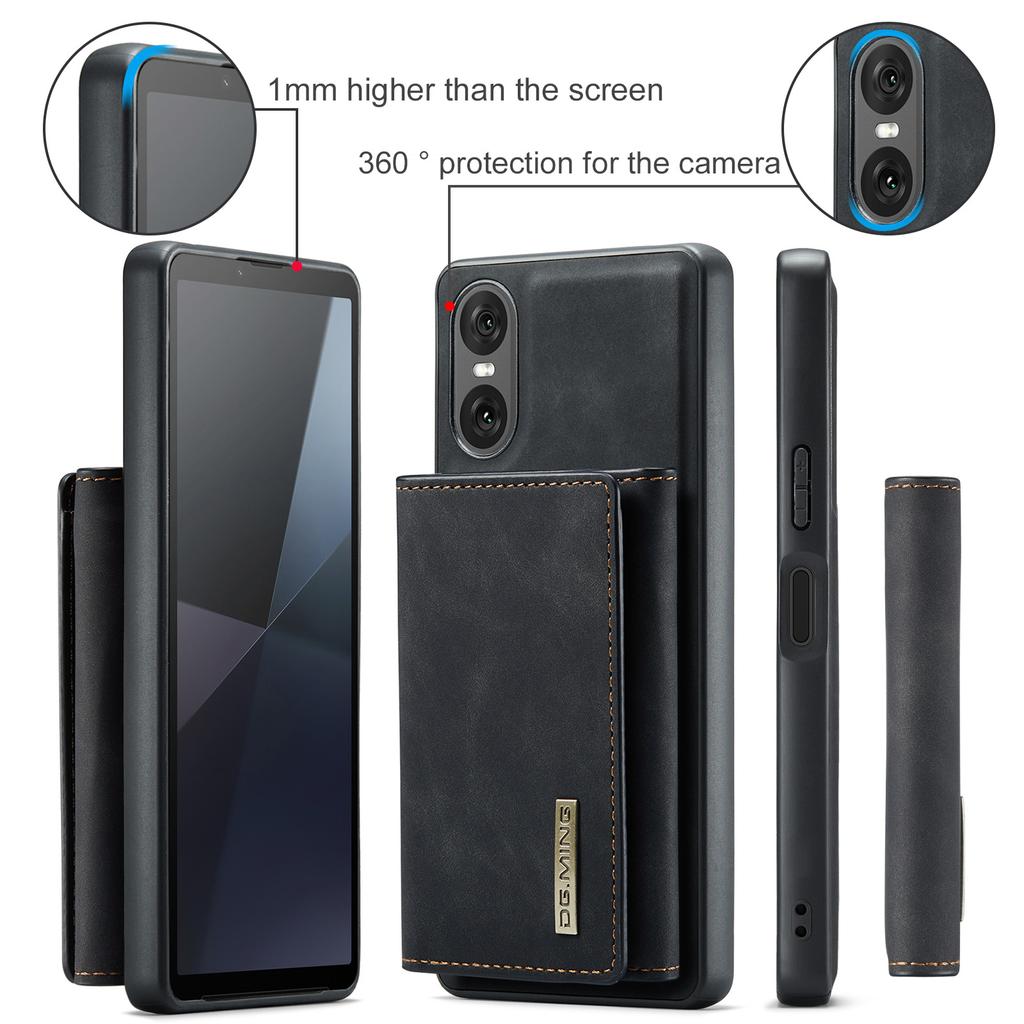 Seria DG.MING M1 dla Sony Xperia 10 VI Etui z podstawką PU Tylna okładka na telefon z odpinanym portfelem
