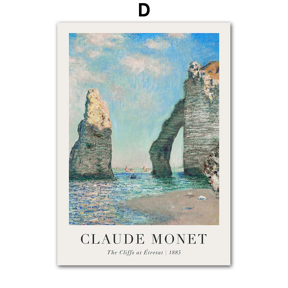 Classico Scandinavo Claude Monet Arte Astratta HD Poster Stampe Arte Murale Vintage Pittura su Tela Decorazione Casa Camera da Letto Soggiorno