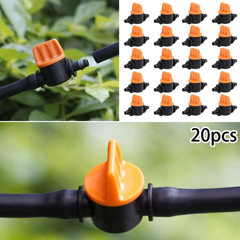 20Pcs Hose Mini Valves Garden Tap Garden Drip Irrigation Fitting Pipe Connector Water Valves For 4/7mm Water Flow Control Valves