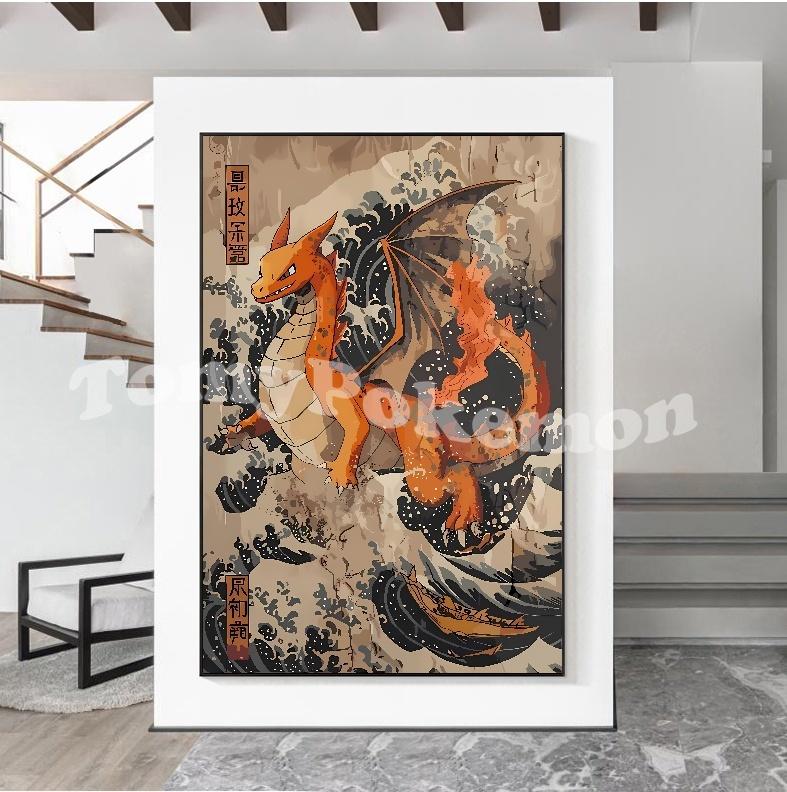Print On Canvas Charizard Wall Art Home Modern Living Room Friends Gift Decoration Paintings Decorative Aesthetic Poster