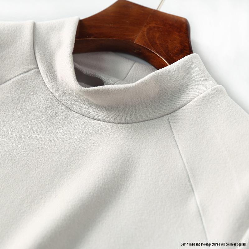 Men's Self-Heating Velvet Brushed Turtleneck Long-Sleeve Shirt for Autumn/Winter