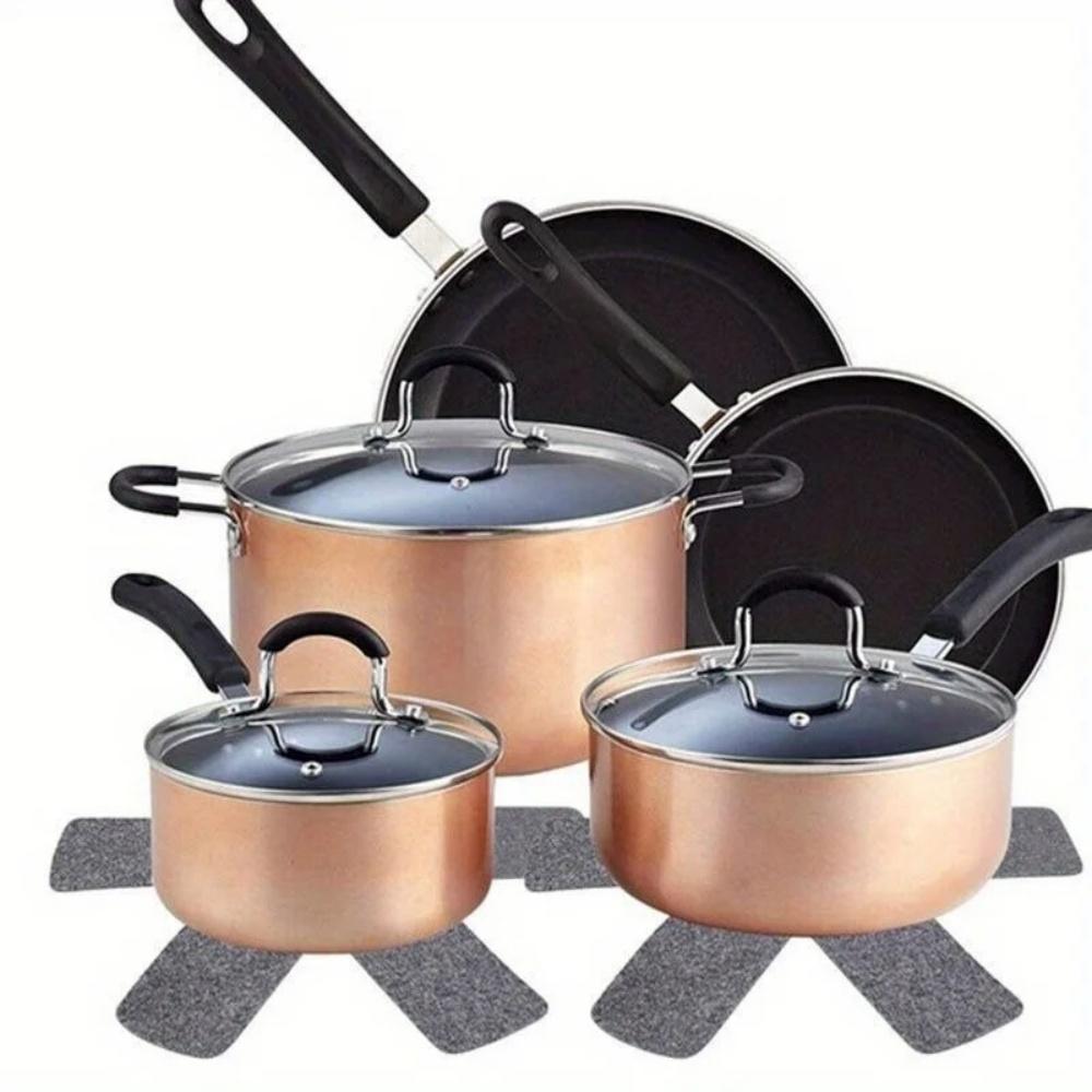 5pcs Pot Pan Felt Protectors Divider Pads Heat Resistant Prevent Scratching Separate Mat Surfaces for Cookware Kitchen Tool