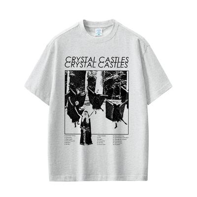 Crystal Castles Band T-shirt Men's Hip Hop Rock Oversized Short Sleeve T-shirts Men Women Vintage Electronic Punk Music T Shirts
