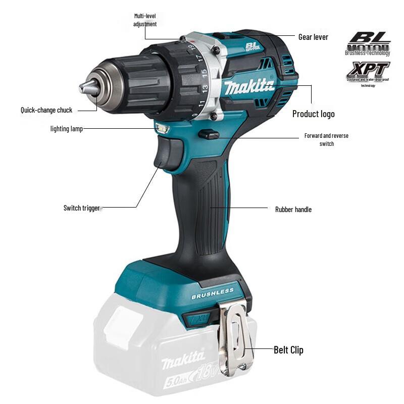 Makita 18V LXT Brushless Cordless 13mm Drill Driver CN Plug (adapter Included)