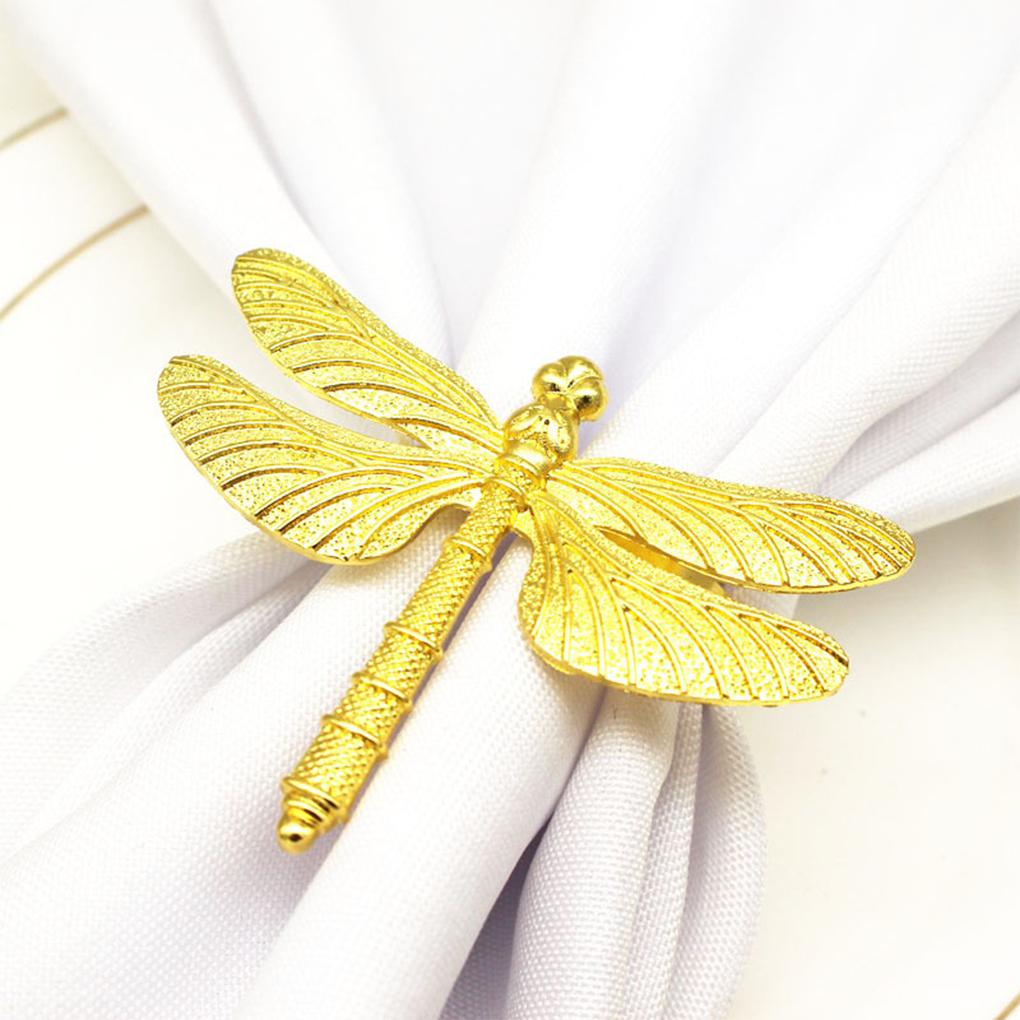 6 Pieces Napkin Ring Metal Iron Insect Decorative Towel Buckle Holder Portable Festival Restaurant Dining Room Decoration