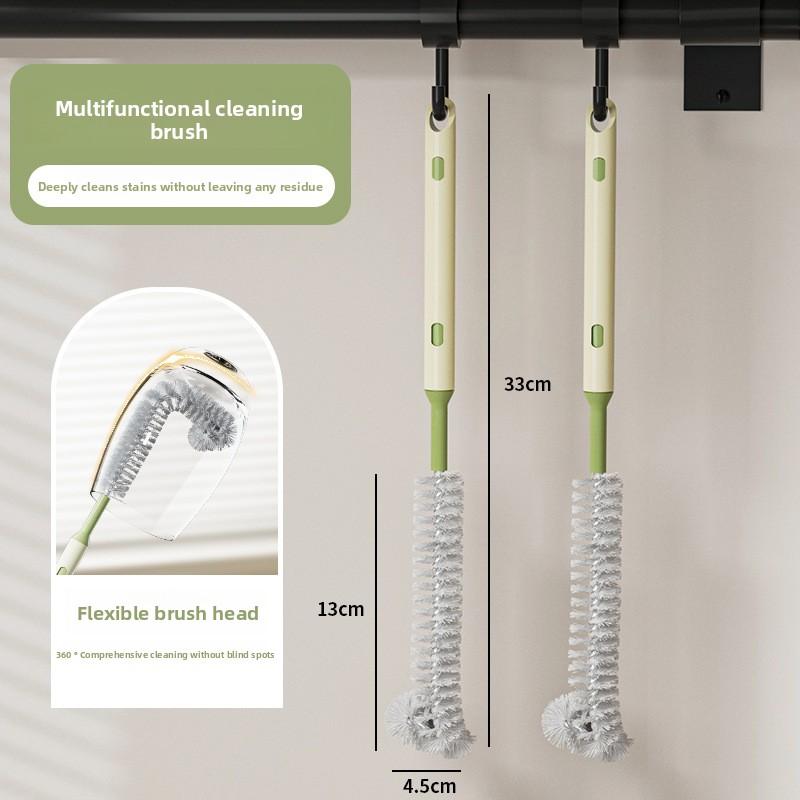 Multi-functional Telescopic Cup Brush, Cleaning Long-handled Stiff-bristled Scrubber, Milk Bottle Brush, Kitchen Cleaning Brush