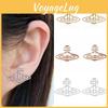 Vivienne Geometric Hollow Star Saturn Earrings Premium Copper Material