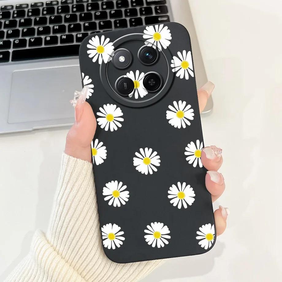 

For Honor Magic7 Lite / Magic 7Pro Magic 7 Phone Case Soft Matte Liquid Silicone Cover Love Heart Girly Flower Painting Fundas Honor Magic7 Pro