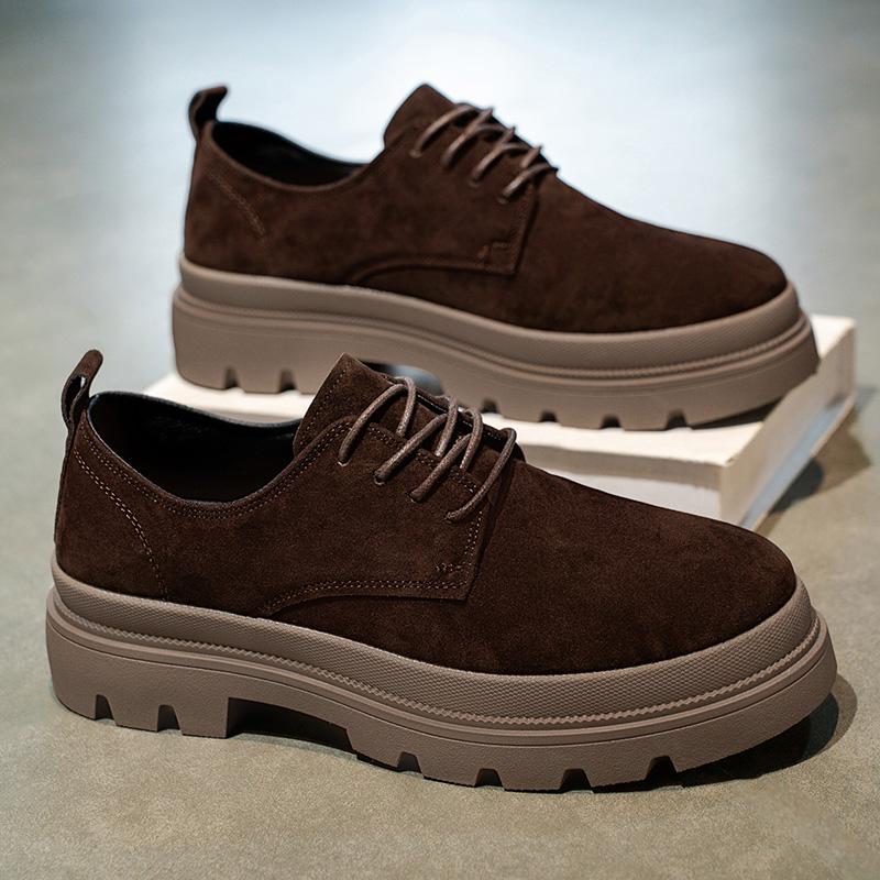 

Мужские туфли на толстой подошве в стиле business casual - модные, универсальные и простые мужские классические туфли 38 коричневый