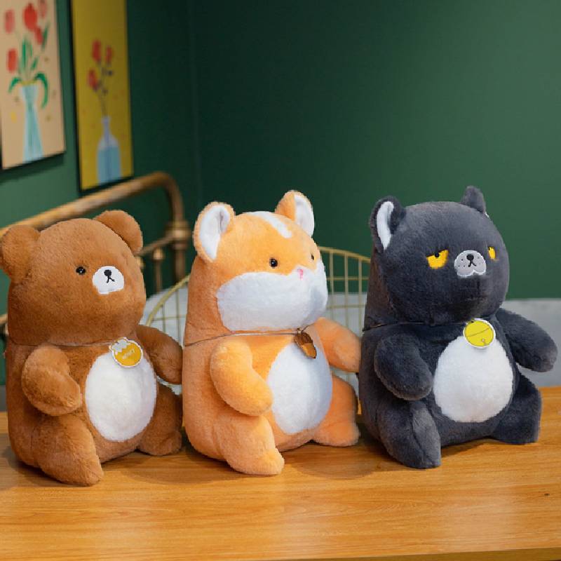 Hamster Cat Bear Plush Toy Doll Pillow Necklace Girls Birthday Gift Cotton Pp