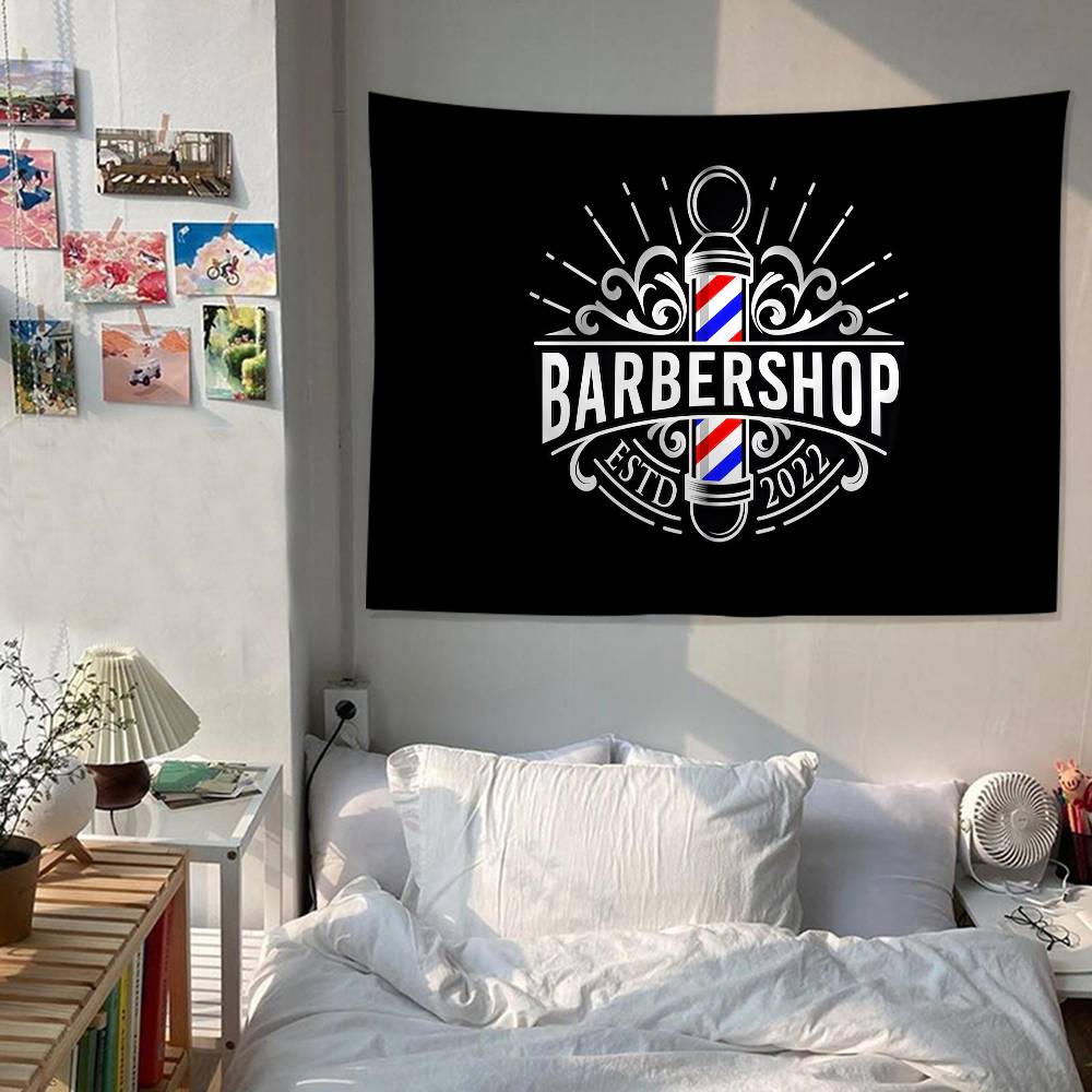 Barber Shop Sign Colorful Tapestry Wall Hanging Bohemian Wall Tapestries Mandala Wall Hanging Sheets